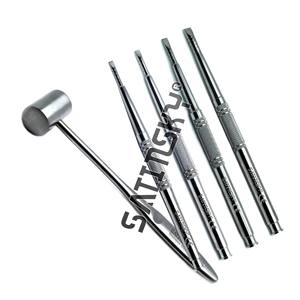 Juego Premium de 9 Cinceles Dentales de Acero Inoxidable, Martillo Mead, Instrumentos Quirúrgicos Manuales con Certificación CE para Implantes Dentales - Product Image 1