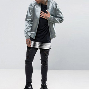 Wholesale High Quality Spring Nylon Flight Satin <b>Jacket</b> for Men Custom Logo <b>Plus</b> <b>Size</b> Satin Varsity <b>Jackets</b> for Men - Product Image 4