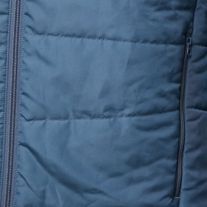 Veste matelassée respirante à capuche personnalisée en nylon bleu épais rembourrée en fibre de polyester pour homme, hiver, extérieur, broderie - Product Image 5