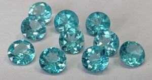 Apatite de couleur Paraiba naturelle coupe ronde 5mm à facettes-Apatite lâche excellente qualité bonne couleur Apatite ronde - Product Image 6