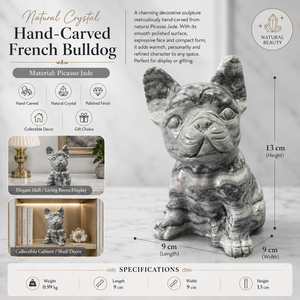 Bulldog Francés Tallado a Mano en Cristal Natural, Producto Nuevo en Venta, Cristal Curativo al por Mayor - Product Image 2
