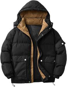 Abrigo de invierno para hombre, chaqueta acolchada informal impermeable, capucha desmontable gruesa, cálida, a prueba de viento, chaqueta acolchada para hombre - Product Image 5