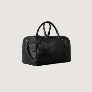 Sac de voyage pliable en cuir noir Darrio pour homme, style week-end, avec fermeture éclair, durable, pour le fitness, les voyages, la gym, les activités de plein air, en maille polyester - Product Image 3