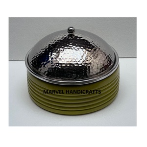 Cazuela para Servir de Madera y Acero Inoxidable |   Olla Térmica para Alimentos |   Juego de Utensilios de Cocina Artesanales y Duraderos - Product Image 1