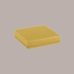 LUCGEL 10 Cajas de Cartón con Efecto Cuero Color Chocolate Dorado 145x145H35 mm para Fiestas - Product Image 1