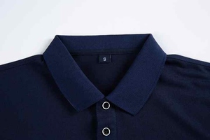 T-shirt polo de haute qualité pour hommes 100% coton mercerisé respirant couleur unie - Product Image 4