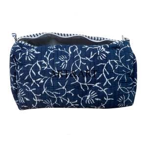 Juego de Bolsas de Cosméticos para Mujer, Ecológicas, Estampadas a Mano, de Algodón Acolchado, con Cierre de Cremallera, Diseño Floral, 3 Piezas - Product Image 5