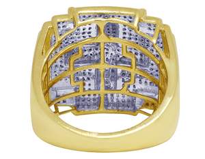 Plata de ley chapado en oro amarillo corte redondo Moissanite diamante Cruz Hip Hop Iced Out Diamond Party Wear anillo para hombres - Product Image 4
