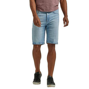 Pantalones Cortos Vaqueros de Mezclilla para Hombre, Estilo Urbano, Color Azul Claro, con Botones, Holgados, Talla Grande - Product Image 1