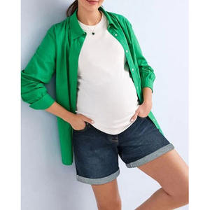 Pantalones cortos de mezclilla informales de OEM para mujer de Pakistán, tejido elástico ajustado, patrón sólido, ropa de gimnasia diaria, proveedor de moda de verano - Product Image 3