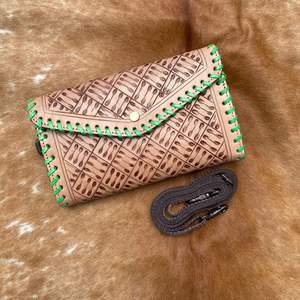 Bolso de mano de cuero de nueva llegada, elegante, tallado a mano, cuero, multiusos, funda de teléfono de cuero occidental, BILLETERA, multiusos para mujer - Product Image 2