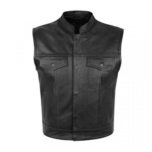Chaleco de cuero de motorista de invierno para hombre al mejor precio, diseño único de talla grande, nueva moda con decoración de botones, tela de lona superior informal - Product Image 3