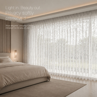 Rideaux Voilages Luxueux en Polyester Floqué Style Français, Filtrant la Lumière, pour Salon et Hôtel - Grande Vente