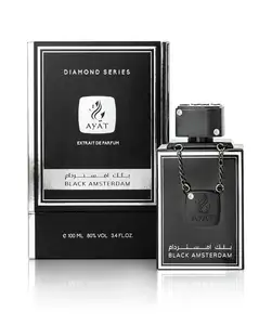 香水黑色阿姆斯特丹香水100毫升钻石系列，由Ayat香水迪拜阿拉伯持久香水。