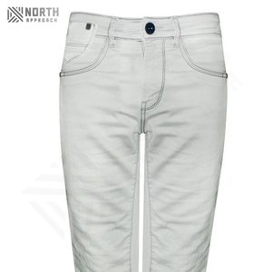 กางเกงยีนส์สลิมสำหรับผู้ชายกางเกงยีนส์ขายาวแบบสกินนี่ดีไซน์แบบกำหนดเองแฟชั่นใหม่ - Product Image 4