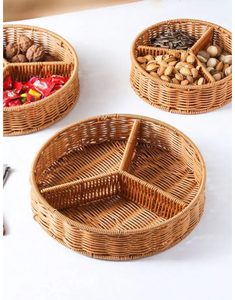 Plateau de service en rotin naturel vietnamien tissé à la main de haute qualité joliment conçu pour le décor de Table de fruits et légumes - Product Image 1