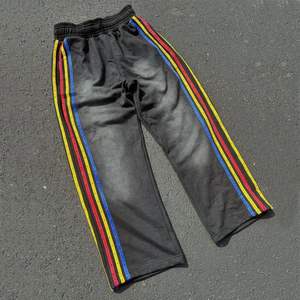 Nouveau Streetwear coton Vintage lavé pantalons de survêtement hommes de couleur personnalisé jambe large strass pantalons de survêtement - Product Image 1