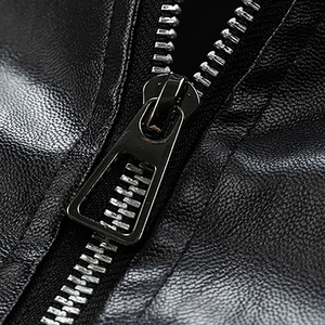 Veste en cuir PU personnalisée en cuir véritable de haute qualité pour hommes vestes de moto tendance décontractée à la mode - Product Image 5