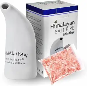 喜马拉雅盐吸入器陶瓷与免费喜马拉雅粉色盐-天然盐吸入器喜马拉雅用于哮喘和过敏缓解