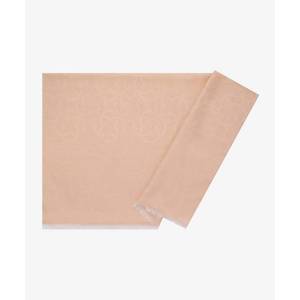 Chal de pashmina de algodón con monograma antiguo beige de 75x190 cm - Product Image 1