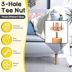 Tuerca en T de acero al carbono niquelado galvanizado, herrajes para muebles pulidos, inserto de brida, rosca hembra, tuerca en T de hierro para minería de Zinc - Product Image 2