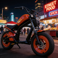 Sepeda Motor Listrik Gaya Chopper |   Motor Listrik 500W dengan Starter Tanpa Kunci |   Sepeda Listrik Vintage Cruiser Ban Tebal <40km/jam