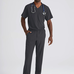 Conjunto de traje médico unisex, uniforme de enfermera y médico, transpirable, con cuello levantado, manga corta, para hombre, novedad - Product Image 1
