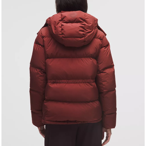 Abrigos de algodón transpirables de ganchillo de satén corto holgado de manga larga de invierno para mujer con bolsillos chaqueta acolchada de un solo botón - Product Image 3