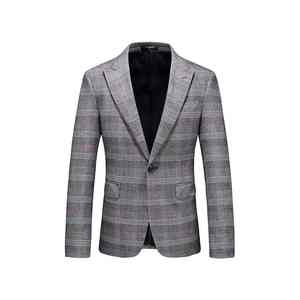 Blazer para Hombre de Alta Calidad, Estilo Italiano, de Un Solo Pecho, de Poliéster y Algodón, Antiarrugas y Transpirable, con Botones y Estampado Ejecutivo - Product Image 3