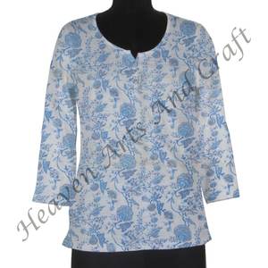 Beautiful Floral Hand Block Printed <b>Kurti</b> Hand Block Printed Cotton <b>Kurti</b> Dress Ethnic Casual Wear Indian <b>Kurti</b> For Women - Product Image 6