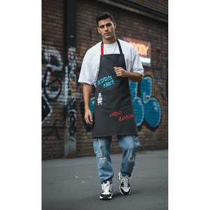 Tablier de travail en cuir et coton IRAS, robuste, réutilisable, pour cuisine et nettoyage alimentaire, avec logo brodé, idéal pour mariages et Noël - Product Image 1