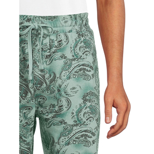 Pantalones de chándal estampados elegantes para hombre en mezcla de algodón ligero con cintura elástica y diseño de pierna cónica - Product Image 4