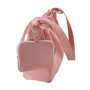 Bolsa de maquillaje de belleza Poliéster Logotipo personalizado Material de algodón ligero Bolsa de cosméticos de maquillaje de viaje rosa - Product Image 5