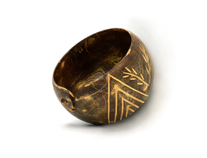 Hand-Carved Wooden Yarn Bowl: Rustic Leaf Design Knitting & Crochet Yarn Bowl Functional Christmas gift - Product Image 5