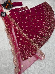 Georgette ชุดราตรีผ้าปักลาย,ชุดเดรสแบบเย็บติดเต็มตัวพร้อมชุดเดรสผ้า Dupatta สำหรับใส่ไปงานปาร์ตี้ - Product Image 6