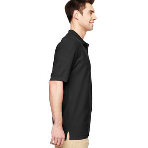 Chemises polo piqué en coton pour hommes, Chemises décontractées solides à manches courtes de coupe classique Chemises polo en jersey à col roulé pour hommes - Product Image 2