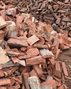 Firewood <b>Logs</b> Stack With White Bag Outdoor Woodpile Ready For Burning Natural Timber Fuel For <b>Fireplace</b> Heating - Product Image 4