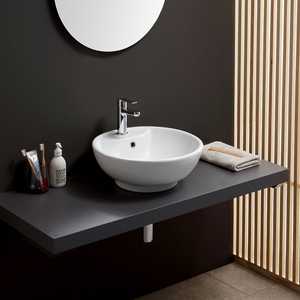 Lavabo rond blanc pour comptoir - Product Image 2