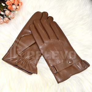 Gants en cuir d'agneau d'hiver pour hommes, coupe-vent, gants en cuir véritable pour moto, gants en cuir de chèvre personnalisés - Product Image 4