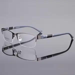 Half Rim Alloy Front Rim Flexible Plastic TR-90 Temple Legs Optical Eyeglasses Frame for Men and Women Eyewear