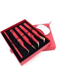 ที่คีบปลายสีทองเคลือบผงกระจกสีแดงอุปกรณ์เสริมความงามที่แตกต่างกันแบบมืออาชีพใหม่ - Product Image 5