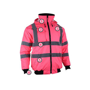 Logo personnalisé Veste d'hiver de construction avec haute visibilité manches longues jaune et noir vêtements de sécurité réfléchissants pour le travail - Product Image 6