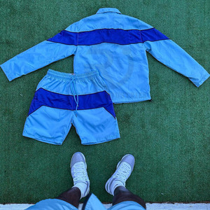 Custom Nylon Tracksuit Wind Breaker <b>Zip</b> up Hoodie and <b>Shorts</b> Set Plain Windbreaker <b>Short</b> Set Men Windbreaker Tracksuit Set - Product Image 2