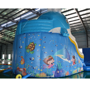 สไลเดอร์น้ำเป่าลมธีมวาฬเชิงพาณิชย์พร้อมสระน้ำ - Product Image 4