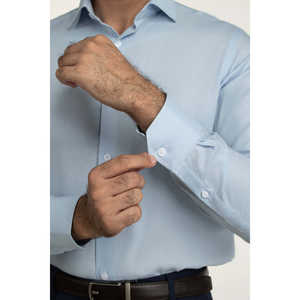 เสื้อเชิ้ตผู้ชายลำลองทรงโมเดิร์นเข้ารูปผ้าป๊อปลิน 100% คอตตอน ผ้ากันยับ รุ่น FS-TXT25-319 สำหรับฤดูใบไม้ผลิ - Product Image 3