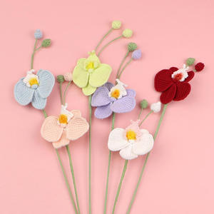 Ramas de Orquídeas Tejidas a Mano, Ramo Artificial de Phalaenopsis, Regalo de Cumpleaños Perfecto para Decoración Floral Festiva y Bodas - Product Image 1