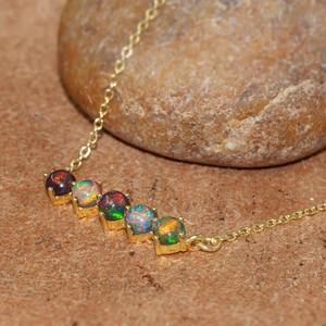 Collier de perles pour femme Mehrajudin Gems, plaqué or 14K, style crochet, opale naturelle multicolore, tendance, pour soirée, vente en gros - Product Image 2