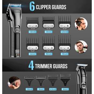 Kit de tondeuses à cheveux sans fil professionnelles pour hommes, avec rasoir à grille et source d'alimentation USB et batterie - Product Image 3