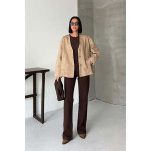 Chaqueta vaquera extragrande para mujer con forro, ropa exterior cómoda - Product Image 6