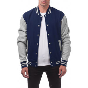 Veste de baseball en cuir basique pour homme sur mesure, col montant, vêtement d'extérieur, design letterman, nouvelle tenue de rue, veste pour homme - Product Image 1